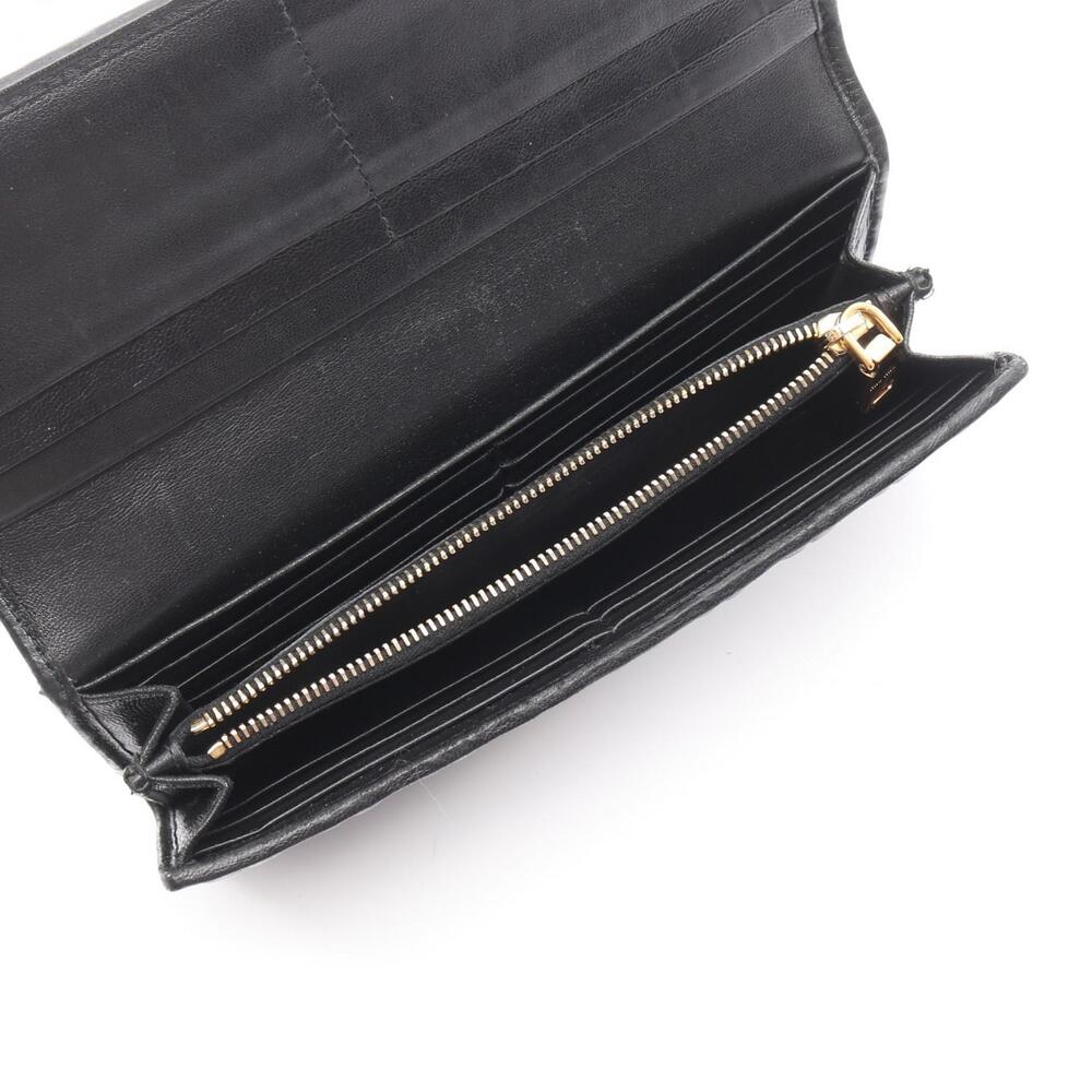 Miu Miu Bi fold Long Wallet Leather Black - Picture 3 of 6